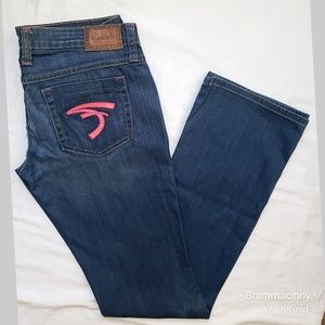 Frankie B. Embroidered Wide Leg Flare Jeans